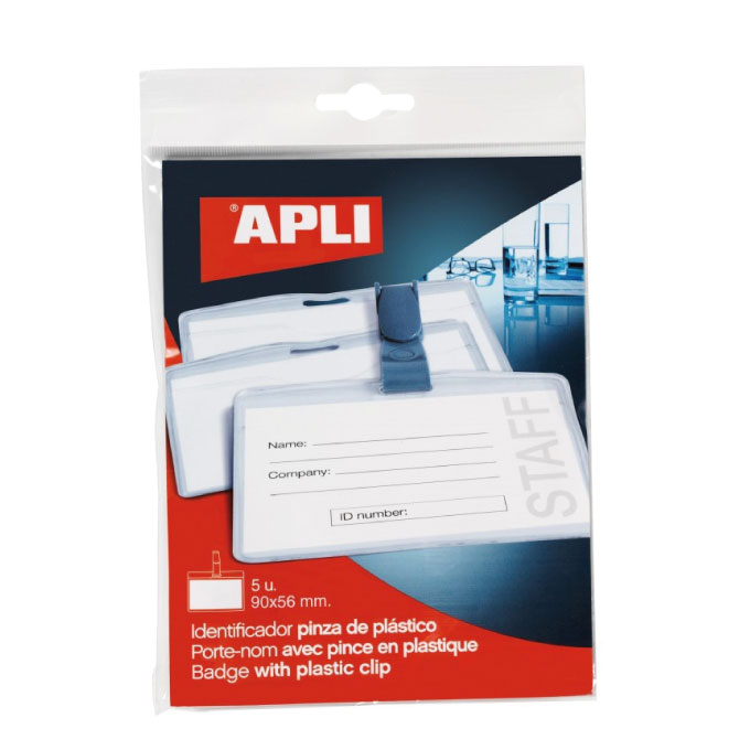 Namensschild mit Plastikclip