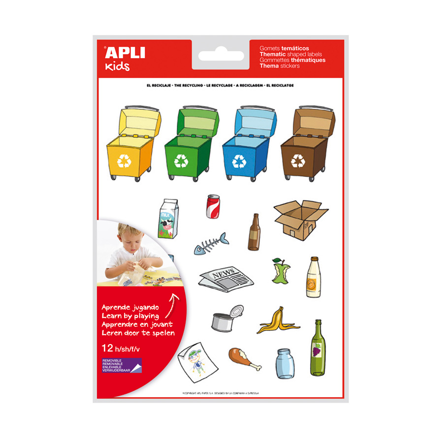 Recycling von Themenaufklebern