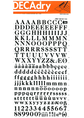 Reibbuchstaben und Figuren 9 mm