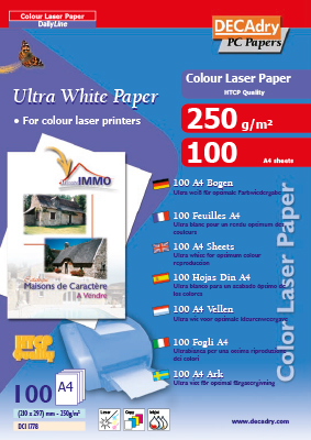 Decadry Ultra White HTCP Papier 250 Gramm