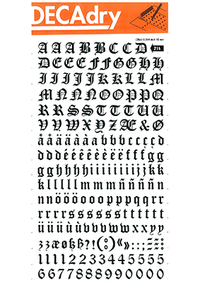 Reiben Von Buchstaben und Zahlen 10mm