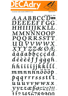 Reiben Von Buchstaben und Zahlen 10mm