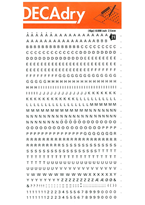 decadry zwart afwrijfletters 2mm dd21