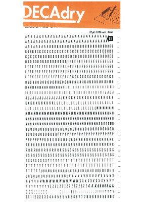 Reiben Buchstaben 3mm