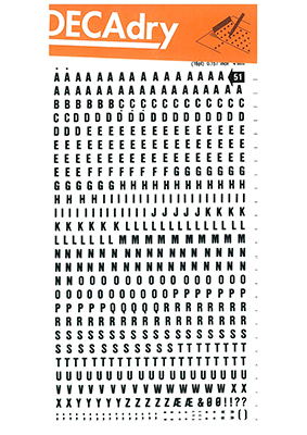 Reiben Buchstaben 4mm