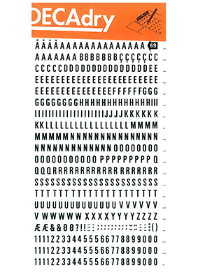 Reiben von Buchstaben und Zahlen 5mm
