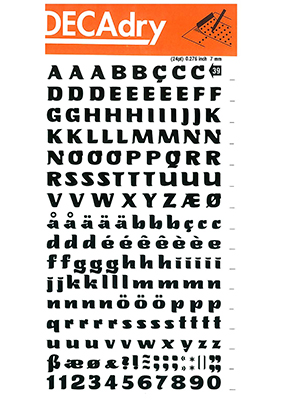 Reiben Von Buchstaben und Zahlen 7mm