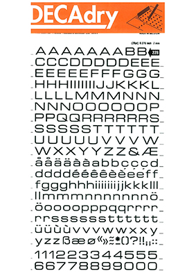 Reiben Von Buchstaben und Zahlen 7mm