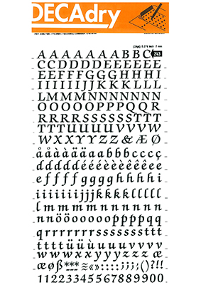 Reiben Von Buchstaben und Zahlen 7mm