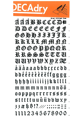 Reiben Von Buchstaben und Zahlen 8mm