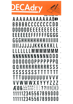 Reiben Von Buchstaben und Zahlen 8mm